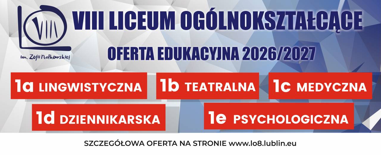 Baner reklamowy dla 8 LO w Lublinie-baner reklamowy Lublin-Drukarnia Andale Lublin