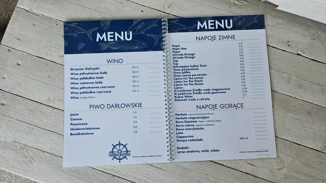 Laminowane karty menu dla restauracji-Drukarnia Andale Lublin