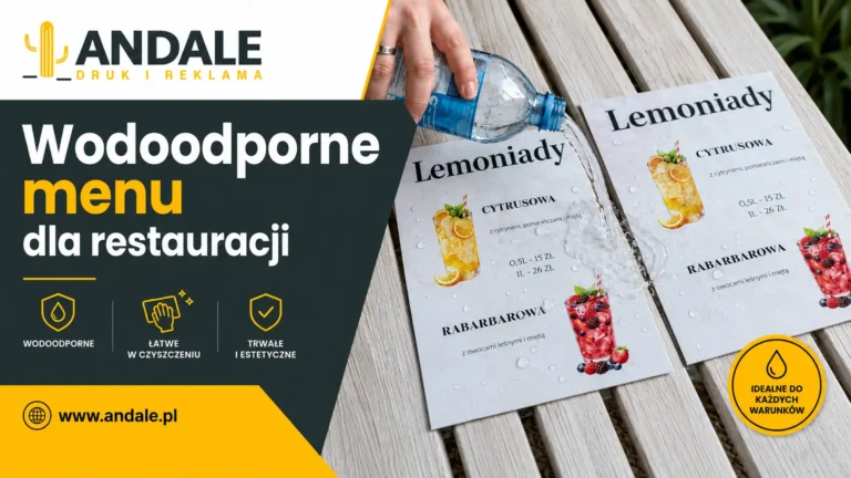 Wodoodporne menu dla restauracji-menu dla restauracji Lublin-Andale-Drukarnia i Agencja Reklamowa