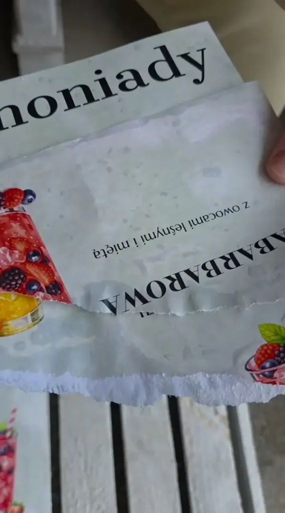Menu restauracyjne na zwykłym papierze-Drukarnia Andale z Lublina